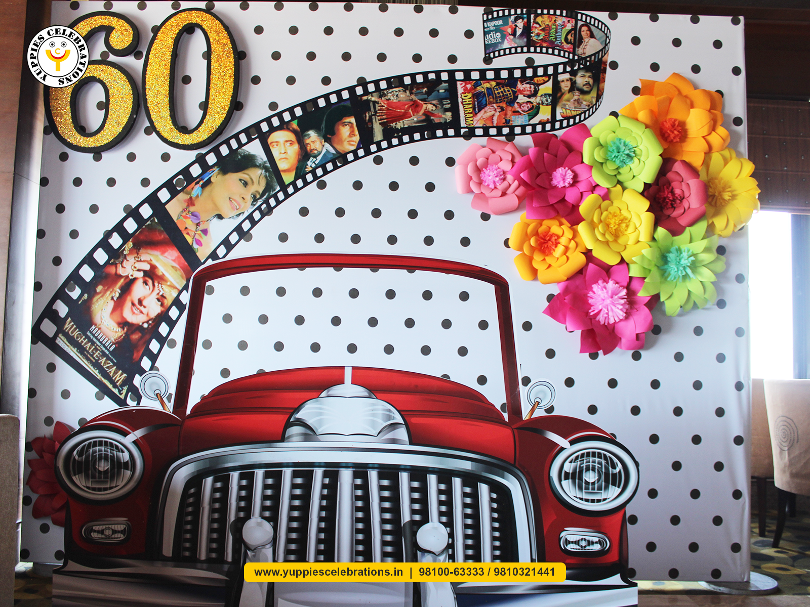 60th Birthday Retro Party Theme Decoration by Yuppies Celebrations | Delhi Party Planner